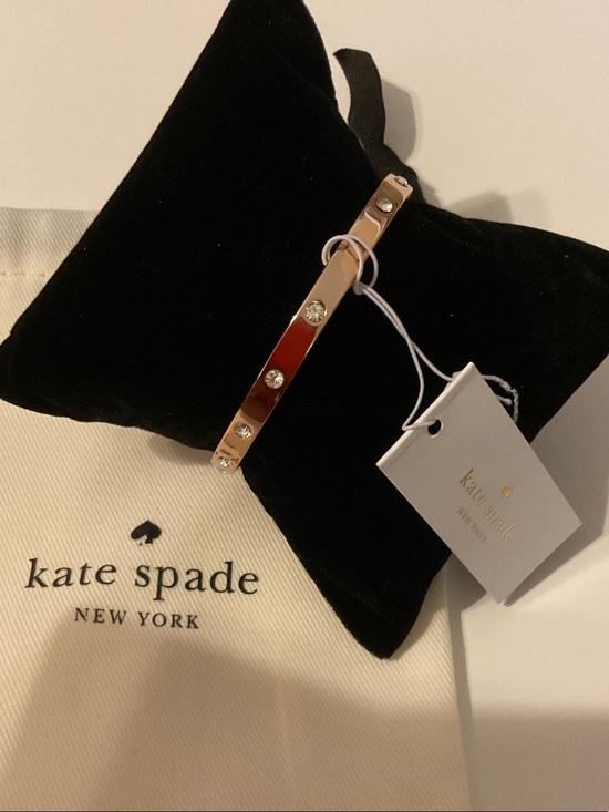 kate spade Jewelry - Kate Spade “Set In Stone” Hinged Bangle Bracelet Rose Gold NWT